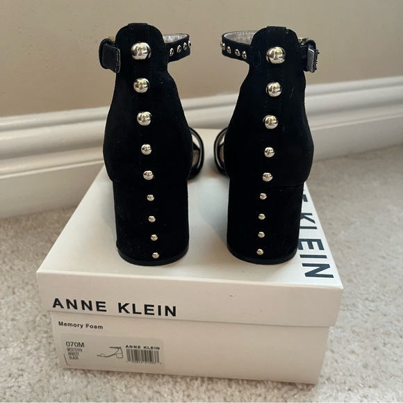 Anne Klein iflex open toe gold studded heels - Picture 7 of 10